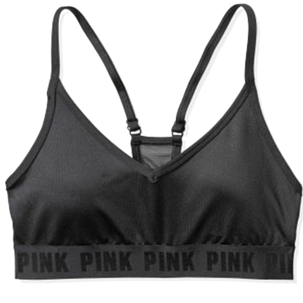 PINK by Victoria's Secret Ultimate Lightly Lined Sports Bra Size XL Black Gym